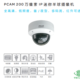 PMD20DNF 派爾高200 萬像素，全高清，晝 / 夜型，IP 迷你半球攝像機